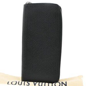 LOUIS VUITTON Vertical Long Zippy Wallet Bifold Taurillon Black M58412 33KP080